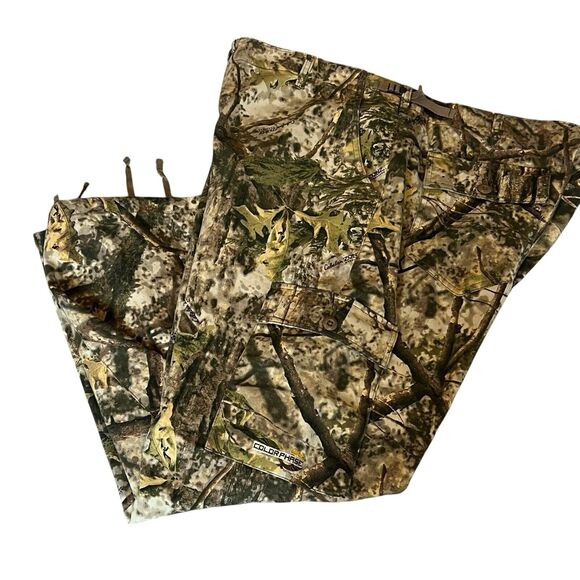 Cabelas Camo Cargo Pants Canvas ZONZ Woodlands Hunting Outdoor Mens Size 44 x 32 - Picture 3 of 13